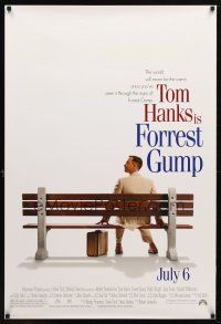 9k184 FORREST GUMP advance 1sh '94 Tom Hanks waiting for the bus, Robert Zemeckis!