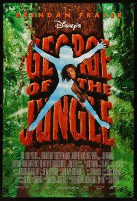 9k196 GEORGE OF THE JUNGLE DS 1sh '97 Brendan Fraser didn't watch out for that tree, Disney!