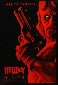 9k252 HELLBOY teaser 1sh '04 Mike Mignola comic, Ron Perlman, here to protect!