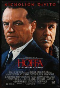 9k267 HOFFA style B 1sh '92 huge close-up of Jack Nicholson as Jimmy Hoffa & Danny DeVito!