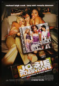 9k342 JOSIE & THE PUSSYCATS advance DS 1sh '01 Rachel Leigh Cook, Tara Reid, Rosario Dawson