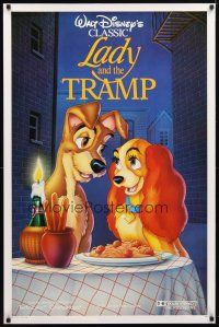 9k362 LADY & THE TRAMP style v int'l 1sh R88 Walt Disney romantic canine dog classic!
