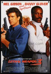 9k386 LETHAL WEAPON 3 1sh '92 great image of cops Mel Gibson, Glover, & Joe Pesci!