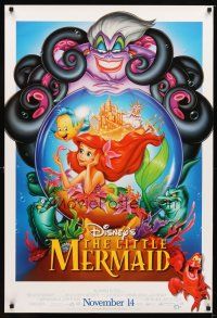 9k401 LITTLE MERMAID advance DS 1sh R97 great image of Ariel & cast, Disney underwater cartoon!