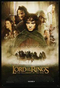 9k410 LORD OF THE RINGS: THE FELLOWSHIP OF THE RING advance 1sh '01 montage image of top cast!