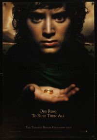 9k411 LORD OF THE RINGS: THE FELLOWSHIP OF THE RING teaser DS 1sh '01 J.R.R. Tolkien, one ring!