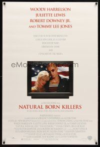 9k532 NATURAL BORN KILLERS DS 1sh '94 Oliver Stone, Woody Harrelson & Juliette Lewis on TV!