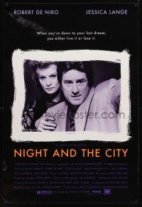 9k542 NIGHT & THE CITY style A 1sh '92 Robert De Niro, Jessica Lange, Alan King, Cliff Gorman!