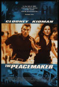 9k597 PEACEMAKER int'l DS 1sh '97 great image of George Clooney & sexy Nicole Kidman!