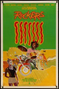 9k676 ROCKERS 1sh '80 Bunny Wailer, The Heptones, Peter Tosh, cool reggae art!