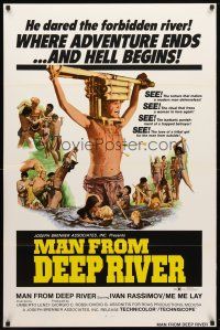 9k689 SACRIFICE 1sh '73 Umberto Lenzi directed cannibalism horror, Man from Deep River!
