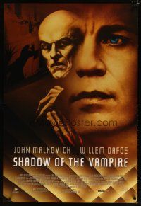 9k702 SHADOW OF THE VAMPIRE 1sh '00 art of John Malkovich as F.W. Murnau, Willem Dafoe!