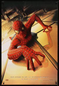 9k725 SPIDER-MAN DS reproduction poster '02 Tobey Maguire crawling up wall, Marvel Comics!