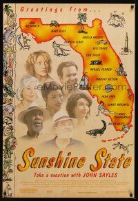 9k755 SUNSHINE STATE 1sh '02 Jane Alexander, Angela Bassett, John Sayles, cool Florida map art!