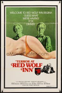 9k775 TERROR AT RED WOLF INN 1sh '72 cannibals, guess what we're having for dinner!