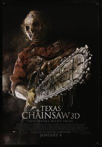 9k776 TEXAS CHAINSAW 3D advance DS 1sh '13 Alexandra Daddario, Dan Yeager, evil wears many faces!
