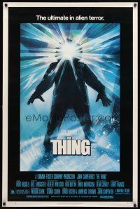 9k781 THING 1sh '82 John Carpenter, sci-fi horror art, ultimate in alien terror!