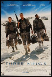 9k785 THREE KINGS advance DS 1sh '99 George Clooney, Mark Wahlberg, & Ice Cube in the Gulf War!