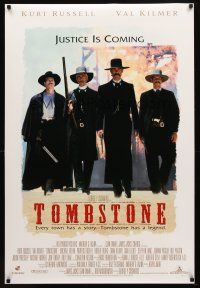 9k791 TOMBSTONE DS 1sh '93 Kurt Russell as Wyatt Earp, Val Kilmer as Doc Holliday!