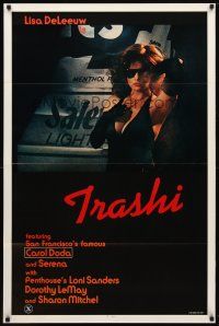 9k797 TRASHI 1sh '81 sexploitation, trashy Lisa DeLeeuw in shades & gloves!