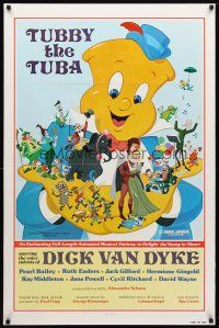 9k801 TUBBY THE TUBA 1sh R77 Dick Van Dyke, cartoon art of musical instruments!