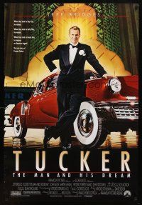 9k802 TUCKER: THE MAN & HIS DREAM 1sh '88 Coppola, Jeff Bridges in tux leaning on car!