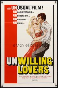 9k811 UNWILLING LOVERS 1sh '77 uncompromising, unbelievable, great art of very sexy Jody Maxwell!