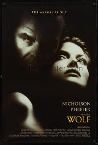 9k840 WOLF 1sh '94 Jack Nicholson, Michelle Pfeiffer, directed by Mike Nichols!