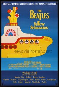 9k847 YELLOW SUBMARINE advance DS 1sh R99 psychedelic art of Beatles John, Paul, Ringo & George!