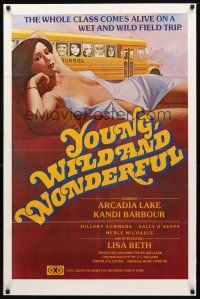 9k848 YOUNG, WILD & WONDERFUL 1sh '80 Arcadia Lake, Kandi Barbour, sexy artwork!