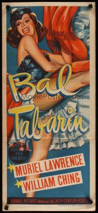 9m706 BAL TABARIN Aust daybill '52 Muriel Lawrence & the sexy Famous French Can-Can Dancers!