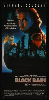 9m713 BLACK RAIN Aust daybill '89 Ridley Scott, Michael Douglas is an American cop in Japan!