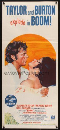 9m726 BOOM Aust daybill '68 Elizabeth Taylor & Richard Burton, Tennessee Williams drama!