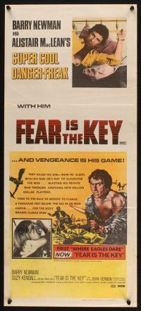 9m791 FEAR IS THE KEY Aust daybill '73 Alistair MacLean, art of Barry Newman & Suzy Kendall!
