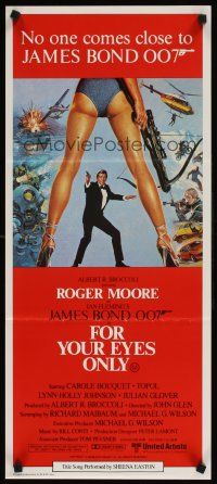 9m812 FOR YOUR EYES ONLY Aust daybill '81 no one comes close to Roger Moore as James Bond 007!