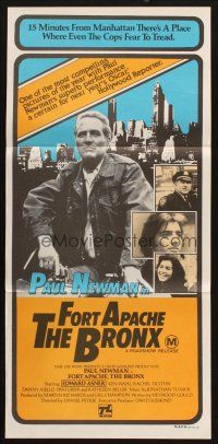 9m816 FORT APACHE THE BRONX Aust daybill '81 Paul Newman, Edward Asner & Ken Wahl as NYC cops!
