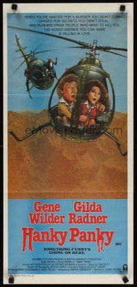 9m861 HANKY PANKY Aust daybill '82 Sidney Poitier directed, art of Gene Wilder & Gilda Radner!