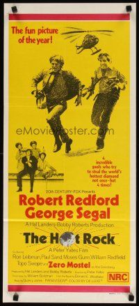 9m876 HOT ROCK Aust daybill '72 Robert Redford, George Segal, cool totally different art!
