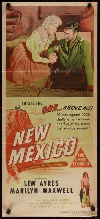 9m923 NEW MEXICO Aust daybill '50 Irving Reis directed, Lew Ayres, Marilyn Maxwell & Andy Devine