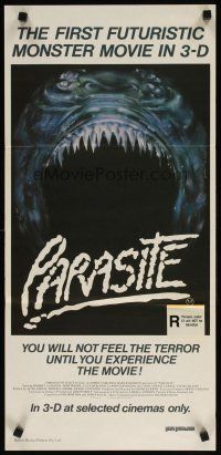 9m941 PARASITE Aust daybill '82 Demi Moore, the first futuristic monster movie in 3-D!
