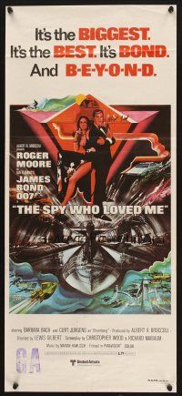 9m972 SPY WHO LOVED ME Aust daybill '77 art of Roger Moore as James Bond 007 by Bob Peak!