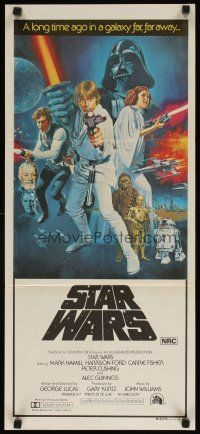 9m974 STAR WARS Aust daybill '77 George Lucas classic sci-fi epic, art by Tom William Chantrell!