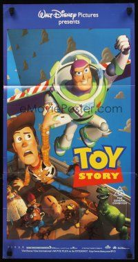 9m988 TOY STORY Aust daybill '96 Disney & Pixar cartoon, great image of Buzz, Woody & cast!