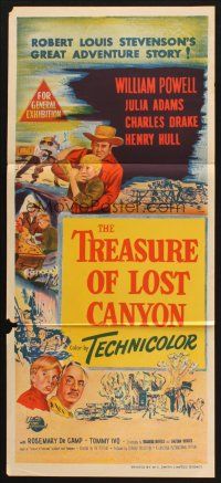 9m989 TREASURE OF LOST CANYON Aust daybill '52 William Powell in Robert Louis Stevenson adventure!