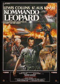 9m560 KOMMANDO LEOPARD German '85 Morf art of Lewis Collins w/assault rifle, Klaus Kinski!