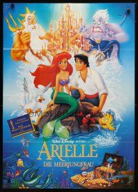 9m567 LITTLE MERMAID German '89 great image of Ariel & cast, Disney underwater cartoon!