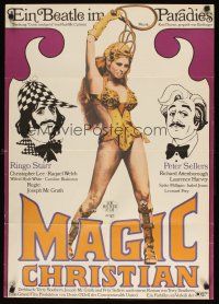9m569 MAGIC CHRISTIAN German '70 cool art of Peter Sellers, Ringo & sexy Raquel Welch!