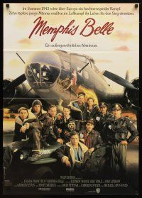 9m577 MEMPHIS BELLE German '90 Matt Modine, Sean Astin, cool cast portrait by WWII B-17!