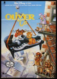 9m590 OLIVER & COMPANY German '88 great art of Walt Disney cats & dogs in New York City!