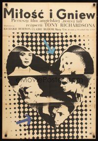 9m273 LOOK BACK IN ANGER Polish 23x33 '62 Claire Bloom gets between Richard Burton & Mary Ure!